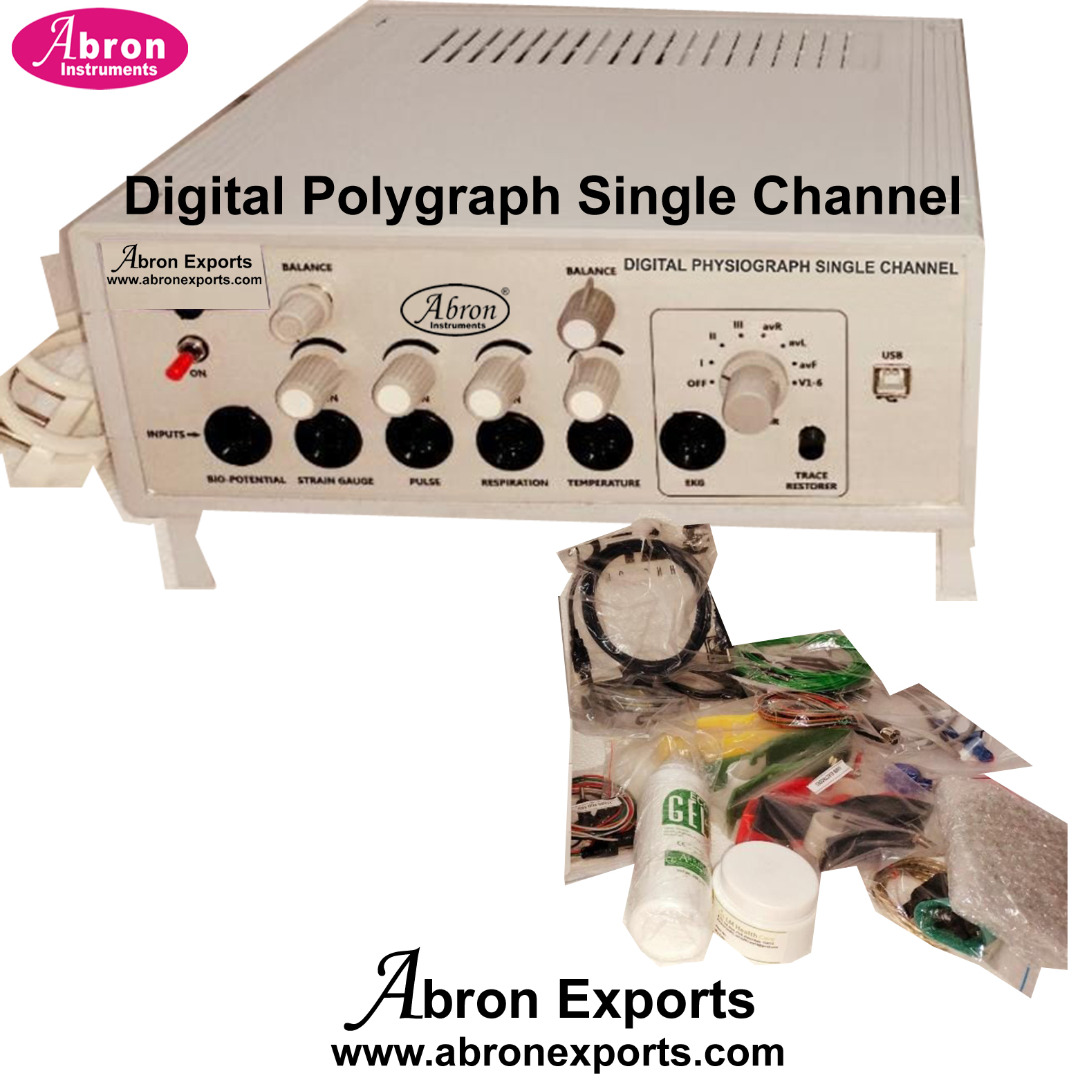 Polygraph Digital With 1 Channel With Software Truth Lie Detector Use Your Laptop Abron ABM-2501P1 